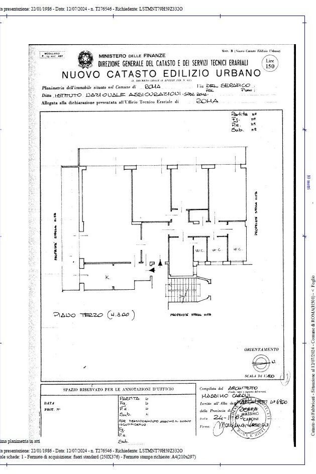 Appartamento via del Serafico, Roma - planimetria 1