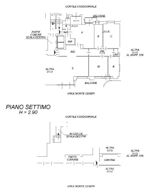 Quadrilocale via Monte Generoso, 8, Milano - planimetria 1
