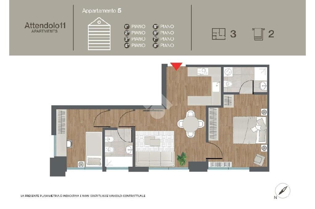 Trilocale Via Muzio Attendolo Detto Sforza, Milano - planimetria 1