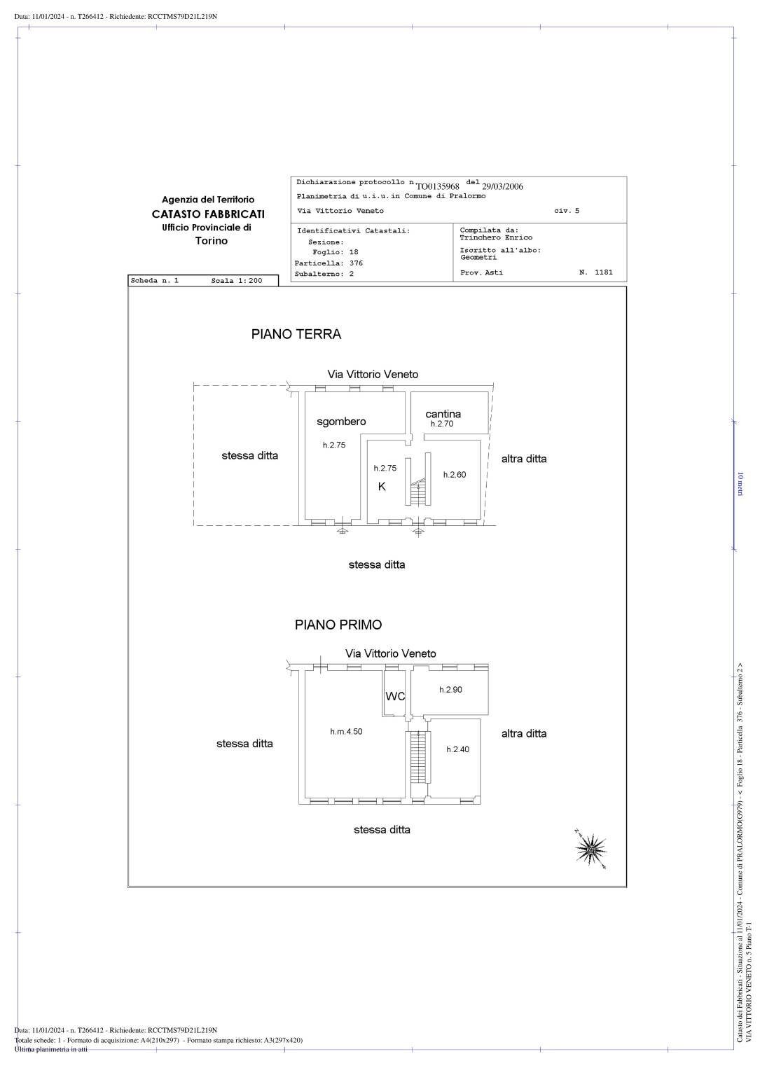 Rustico via Vittorio Veneto, 5, Pralormo - planimetria 1