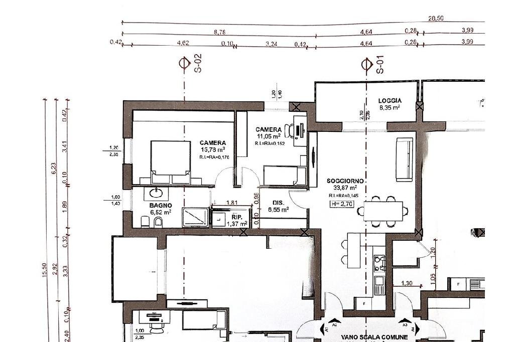 Trilocale Via Nino Bixio, Novellara - planimetria 1