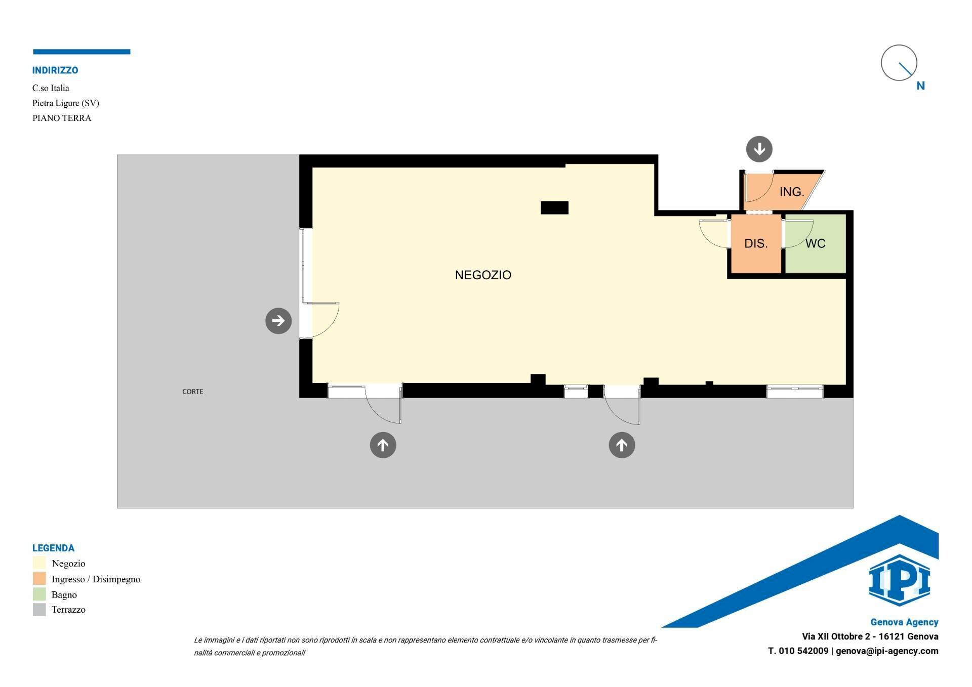 Locale Commerciale Corso Italia, Pietra Ligure - planimetria 1