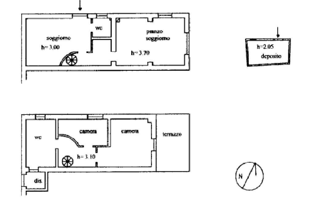 Semi-detached house Via di Murlo, La Spezia (neighborhood Pegazzano) - floor plans 1