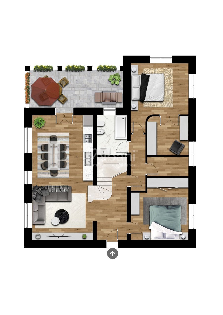 IN377 Arredata 2D.jpg - Casa indipendente Via B. Gazzoli, Lerici - planimetria 1