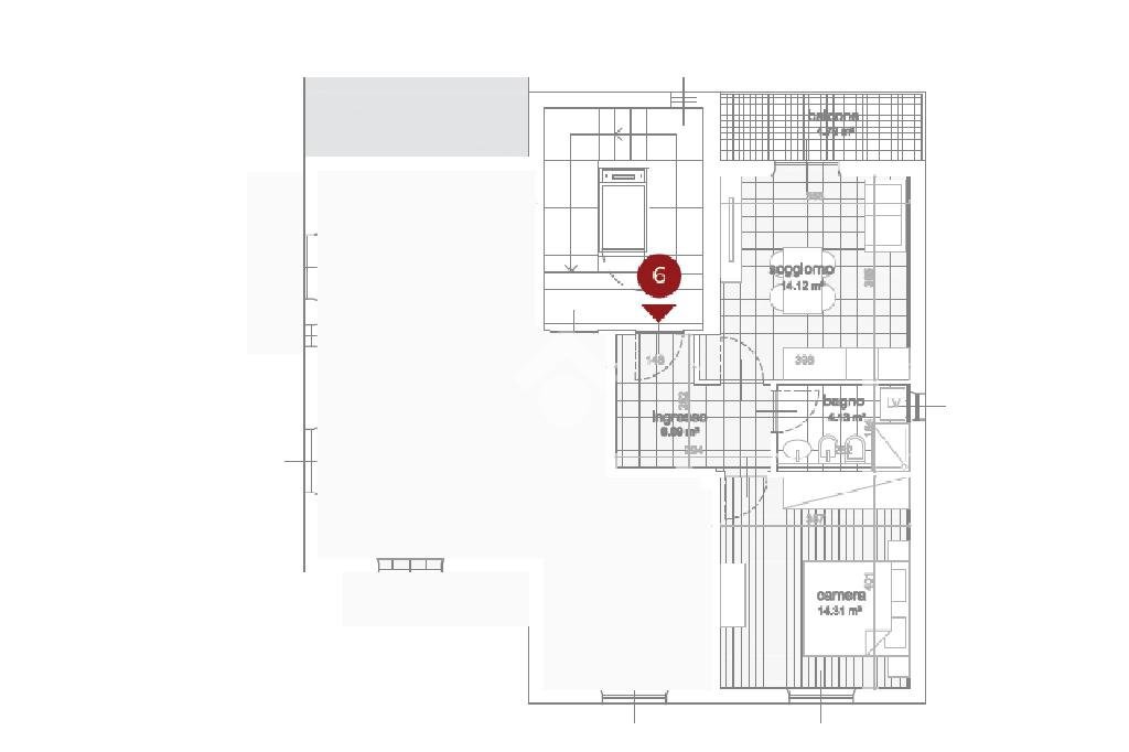 Two-room apartment Via Cavalieri di Malta, Noli - floor plans 1