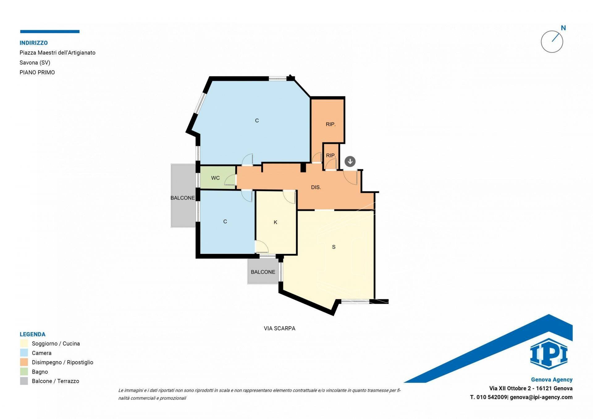 Apartment Piazza Maestri dell'Artigianato, Savona (neighborhood Centro) - floor plans 1