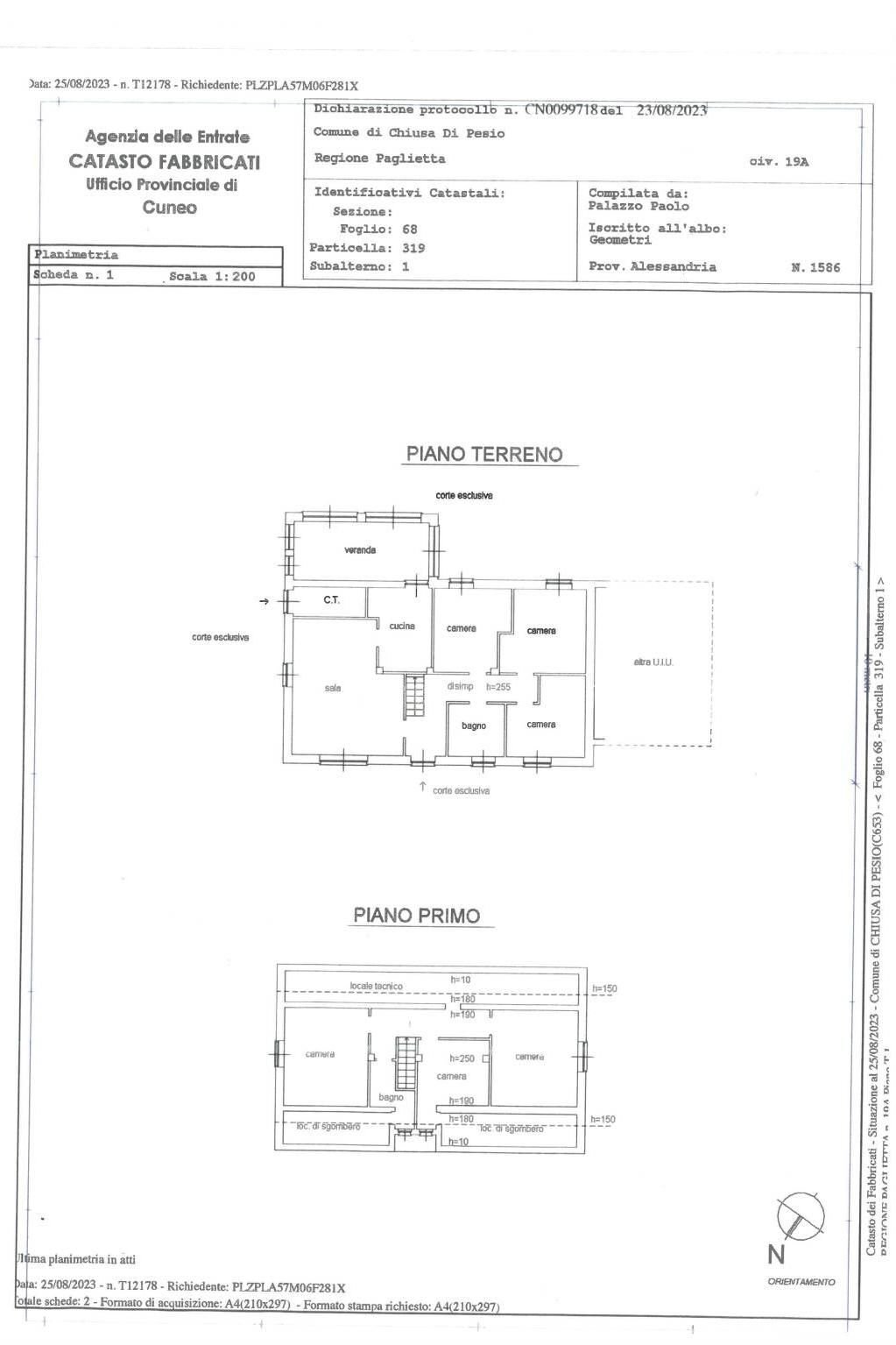 Villa Borgata Paglietta, 19/A, Chiusa di Pesio - planimetria 1