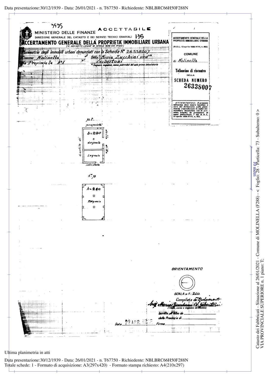 Rustico via Provinciale Inferiore, Molinella - planimetria 1