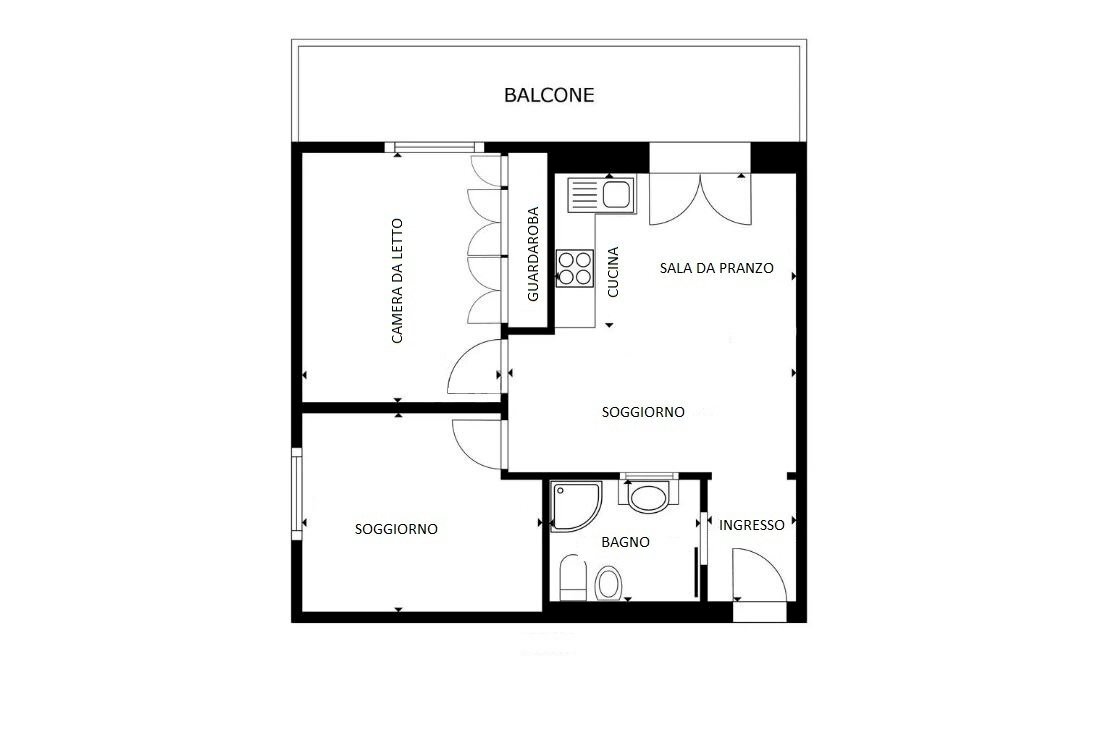 Piantina - Three-room apartment Via Cianastri 11, Borghetto Santo Spirito - floor plans 1