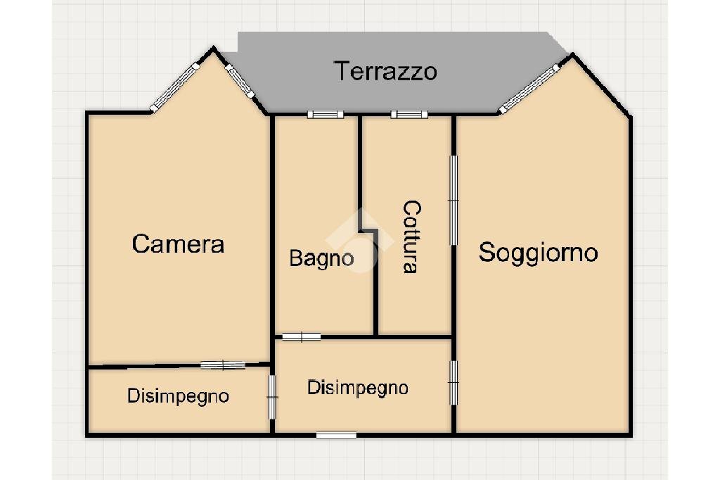 Two-room apartment Via agnese, Diano Marina - floor plans 1