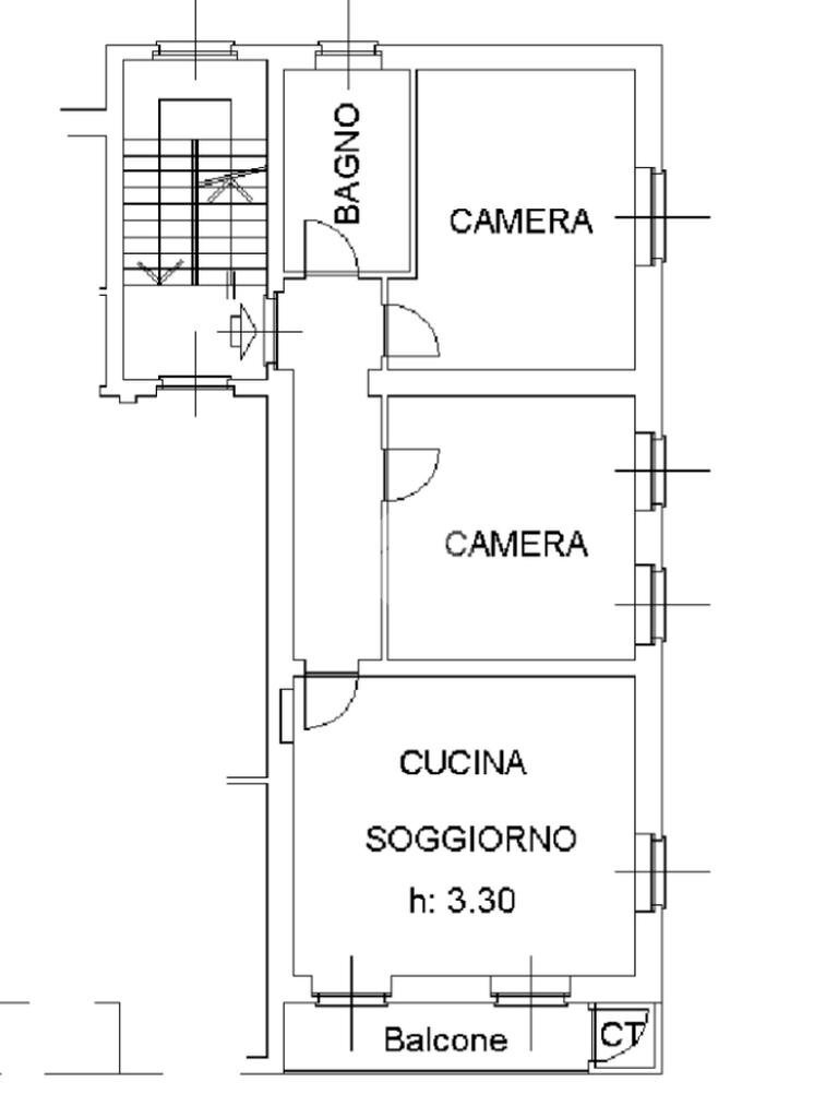 Three-room apartment Via Mazzini, Brandizzo - floor plans 1