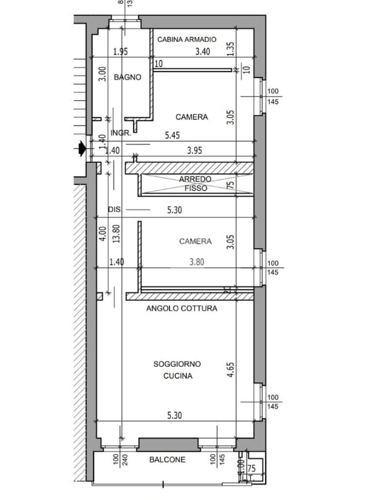 Trilocale Via Mazzini, Brandizzo - planimetria 1