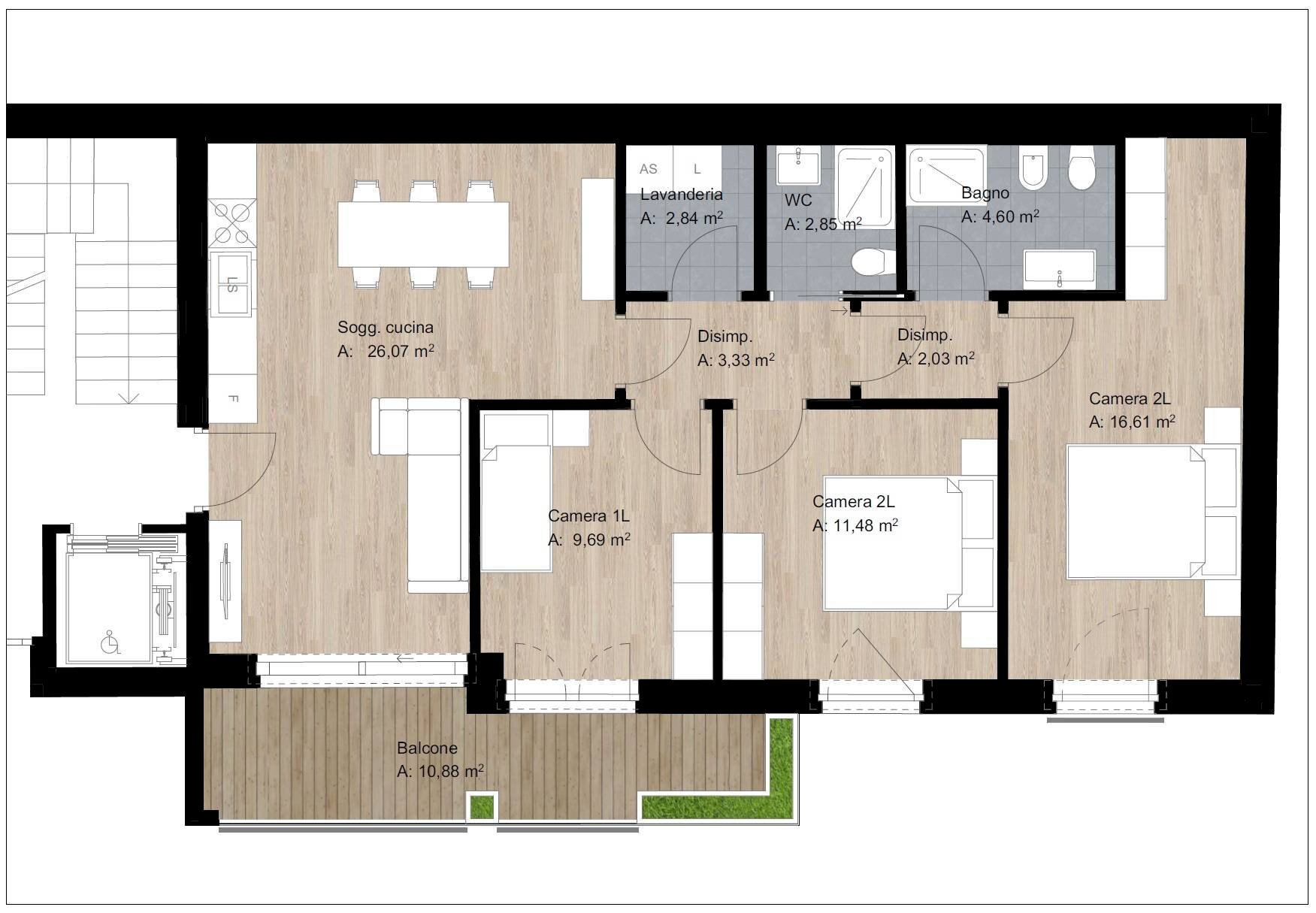 Four-room apartment VIA Dosso Dossi, Trento - photo 1