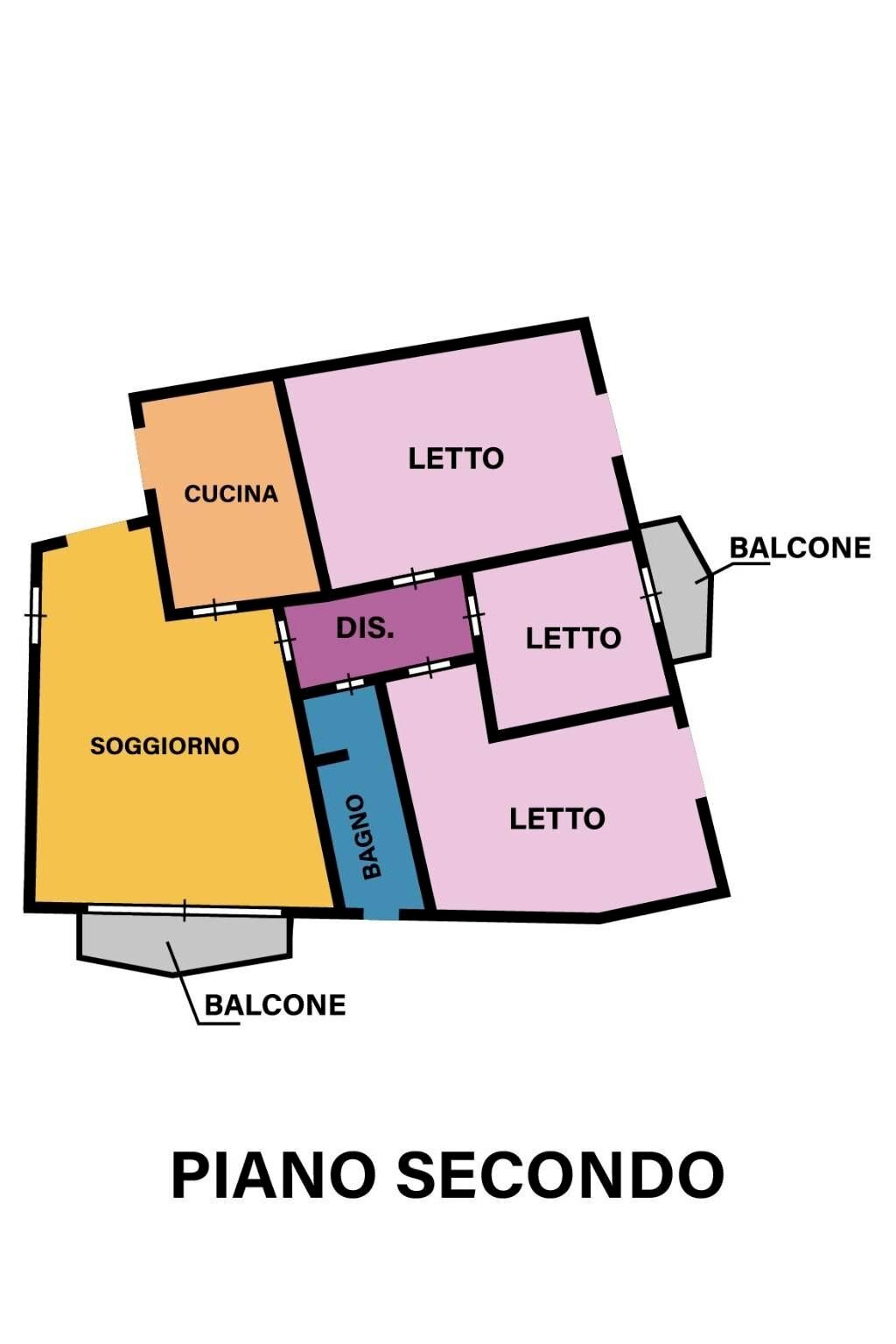 Quadrilocale piazza Camillo Benso di Cavour, Forlì - planimetria 1