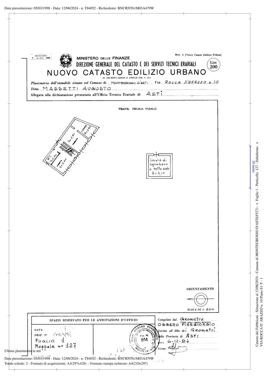 Rustic via Rocca d'Arazzo, Montegrosso d'Asti - floor plans 1