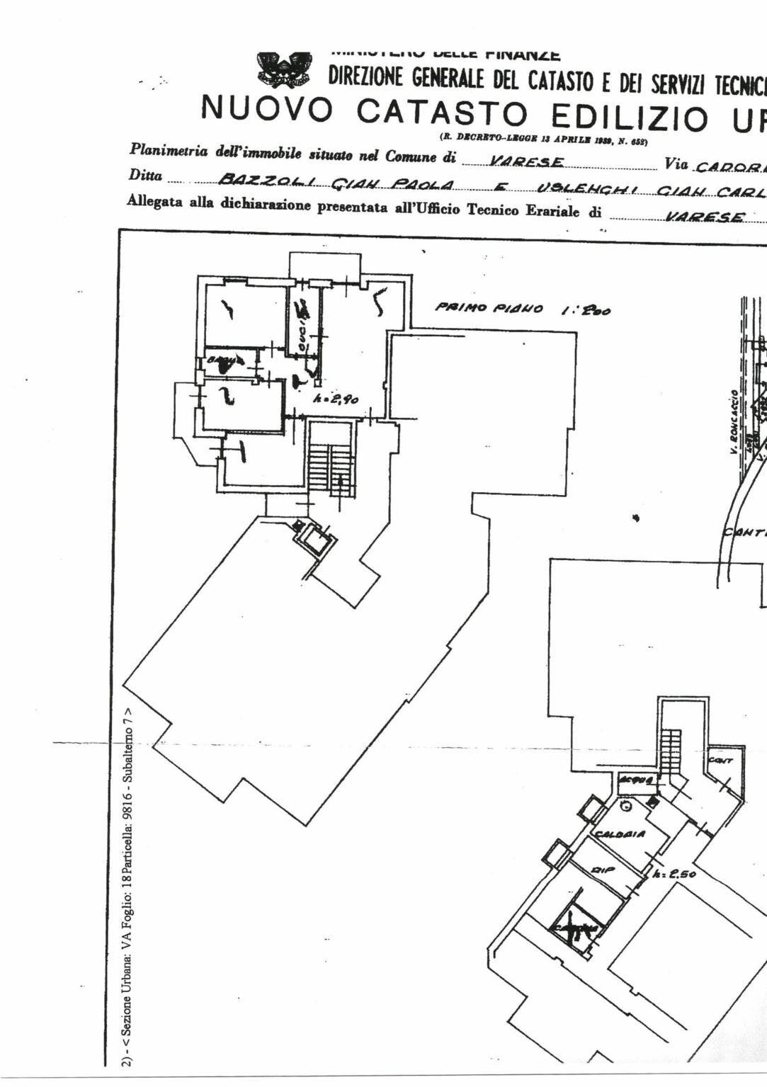 Quadrilocale via Carnia, Varese - planimetria 1
