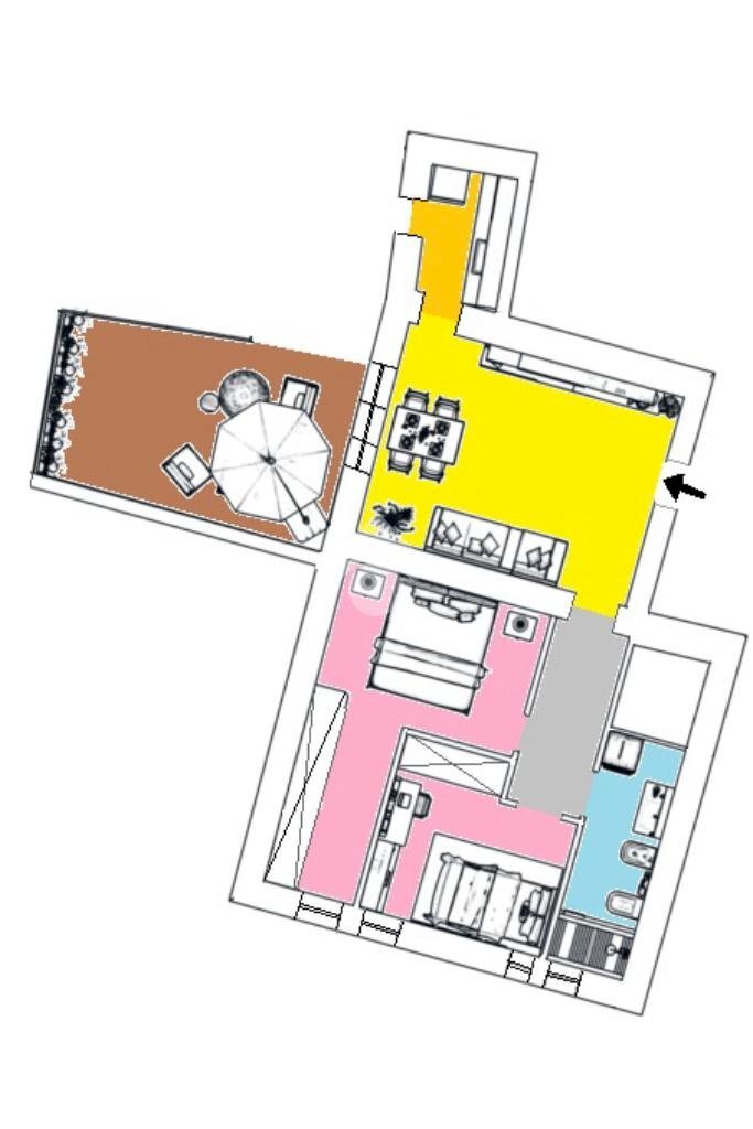 Three-room apartment Piazza Olona, Nerviano - floor plans 1
