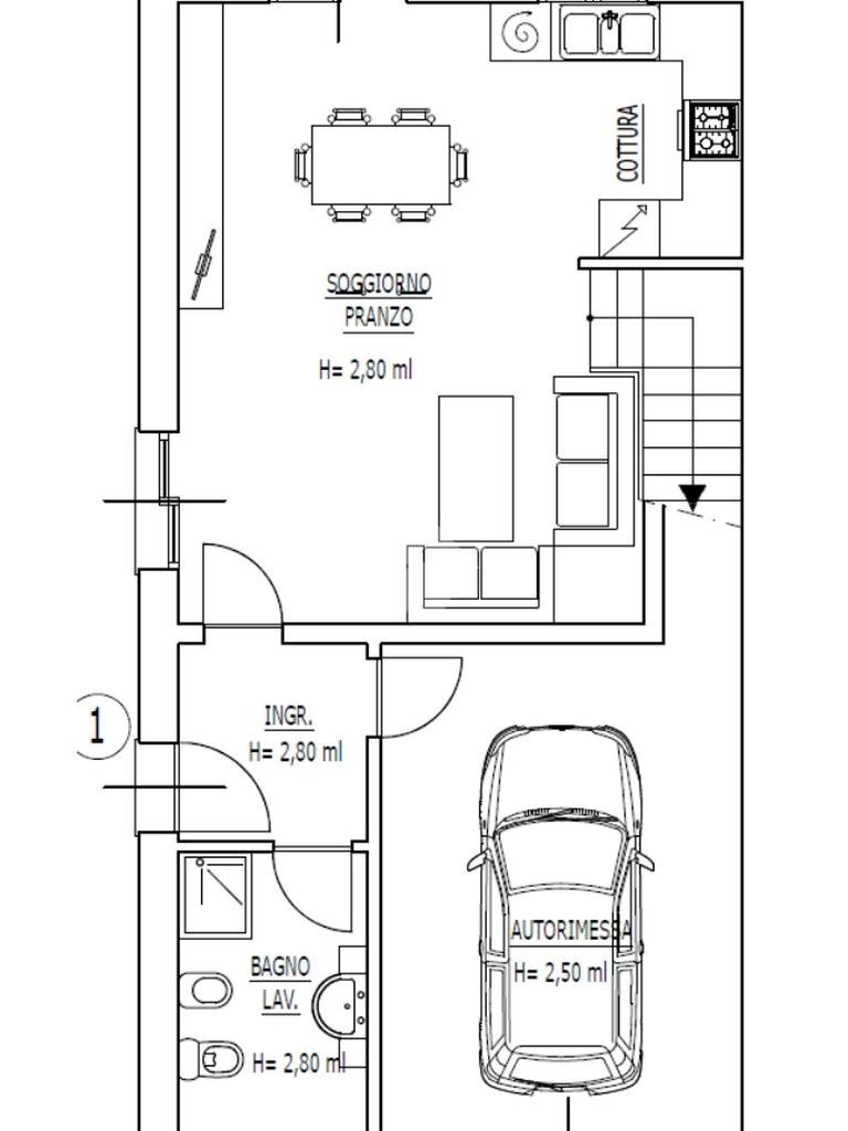 Porzione di casa Via Anita Riberio, Mirandola - planimetria 1