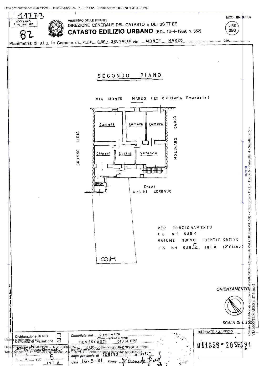 Appartamento via Monte Marzo, 37, Valchiusa - planimetria 1