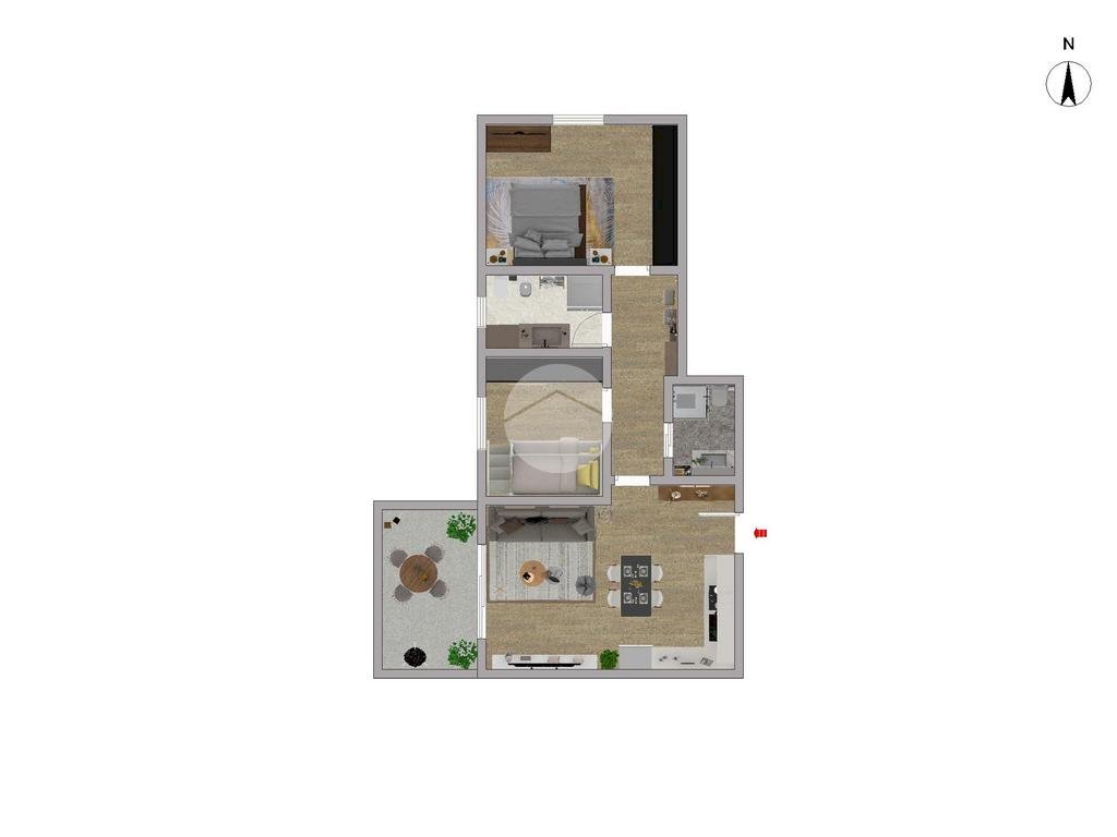 Three-room apartment Via Trieste, Santo Stefano Ticino - floor plans 1