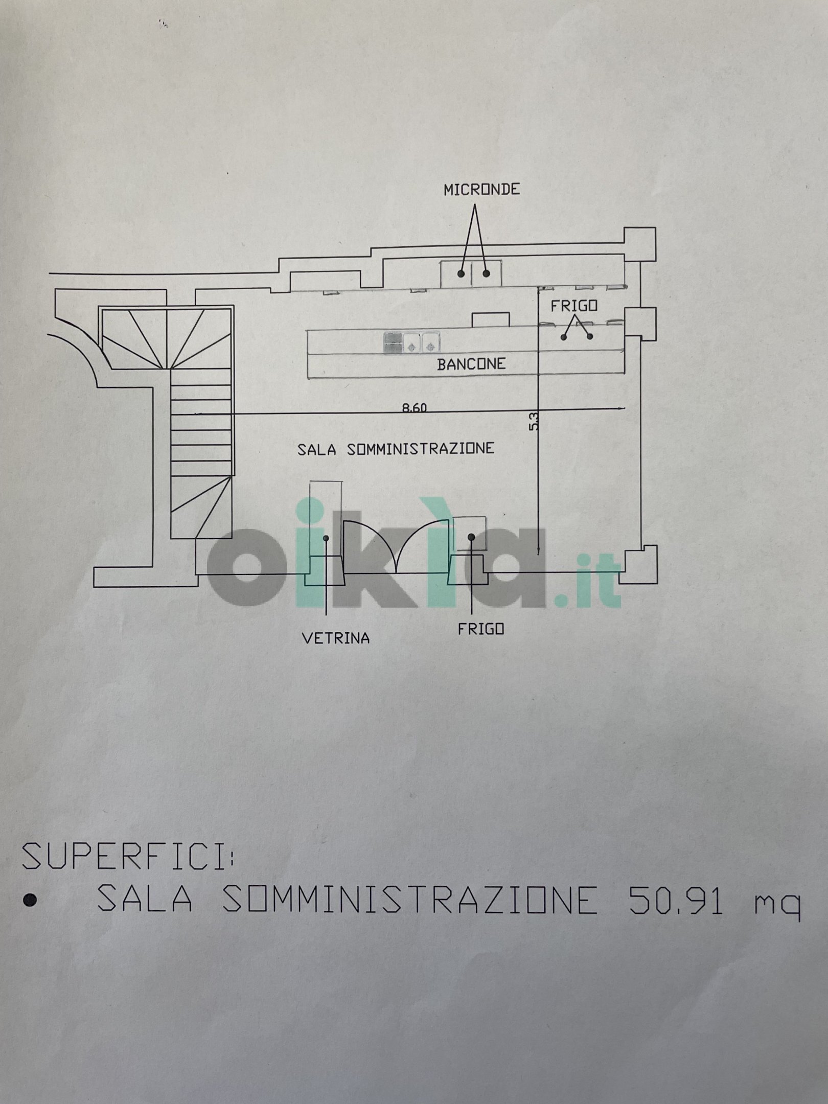 Bar Tavola Calda - Fredda Via Bidone, 33, Torino (zona San Salvario) - planimetria 1