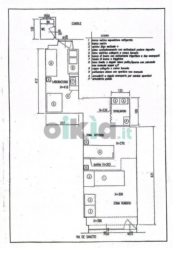 Pastry Via Francesco De Sanctis, 111/A, Torino (neighborhood Pozzo Strada) - floor plans 1