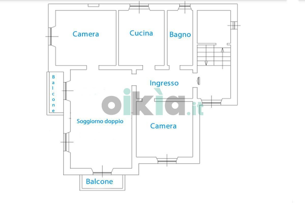 Four-room apartment Via Maggio Verroggio, Rapallo - floor plans 1