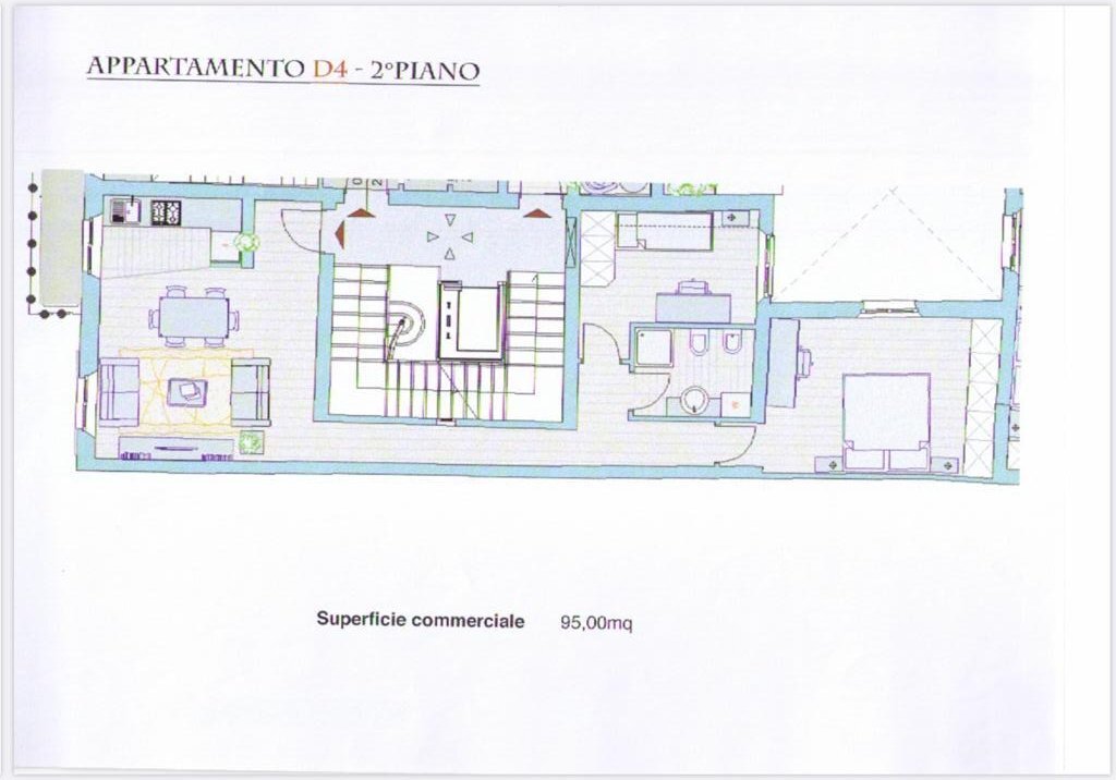 Three-room apartment via ganaceto, Modena (neighborhood Centro Storico) - floor plans 1