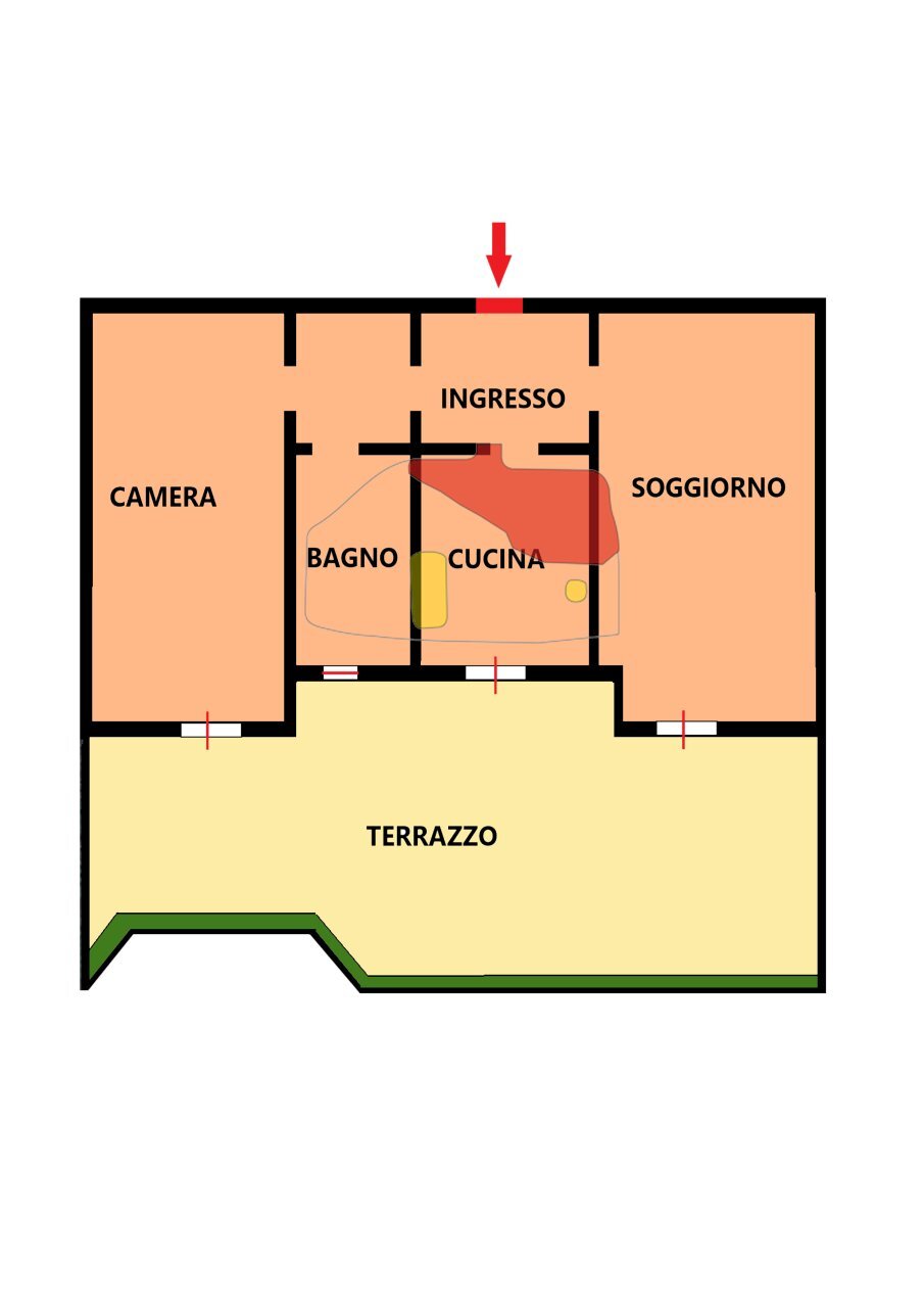 planimetria - Bilocale Strada Privata Vallarino 92, Sanremo - planimetria 1