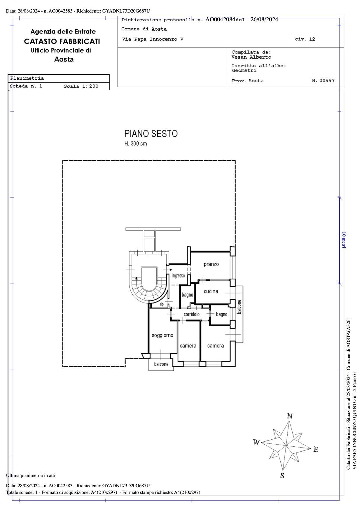 Attic Via Innocenzo V papa 12, 12, Aosta - floor plans 1