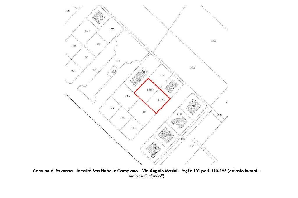 Building land Via Angelo Masini, Ravenna (neighborhood San Pietro in Campiano) - floor plans 1