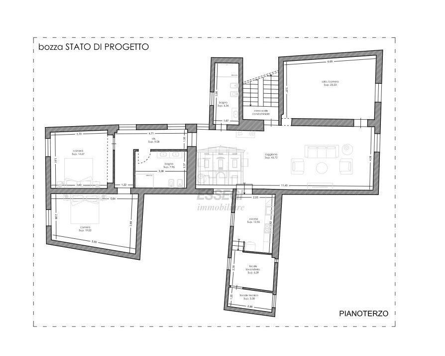 planimetria .jpg - Appartamento Piazza San Giusto, Lucca - planimetria 1