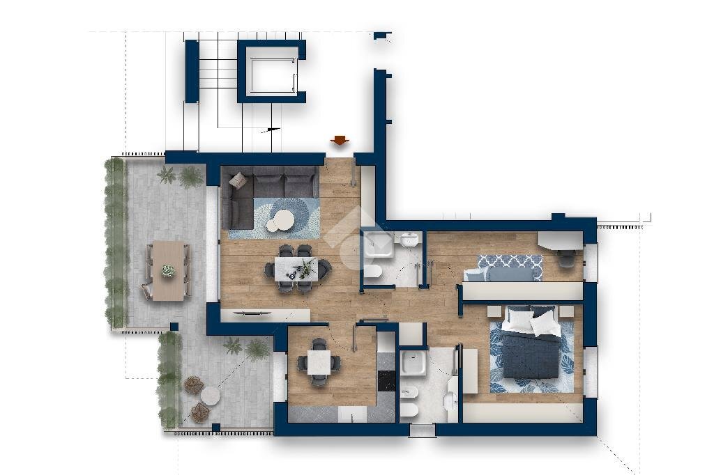 Three-room apartment Via Brenta, Cesate - floor plans 1