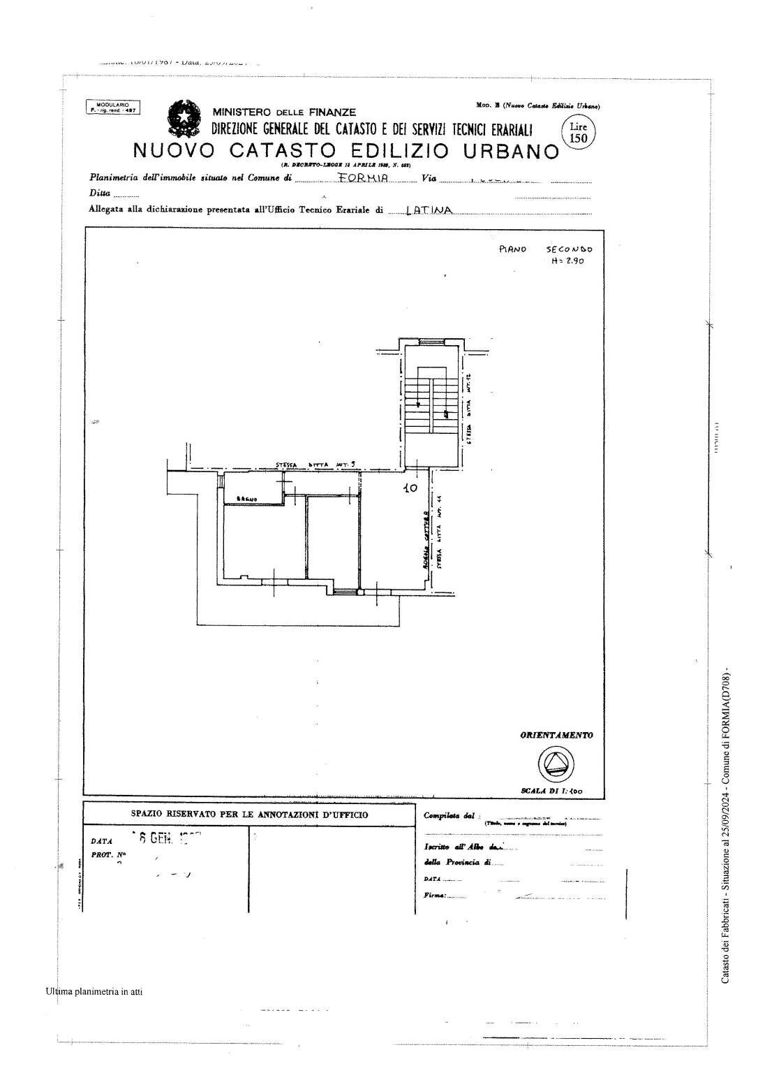 Trilocale via Santo Janni-Piscinola, Formia - planimetria 1