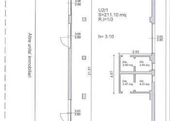 PLANIMETRIA VIA COPERNICO 28D-E.JPG - Locale Commerciale Reggio nell'Emilia - foto 2