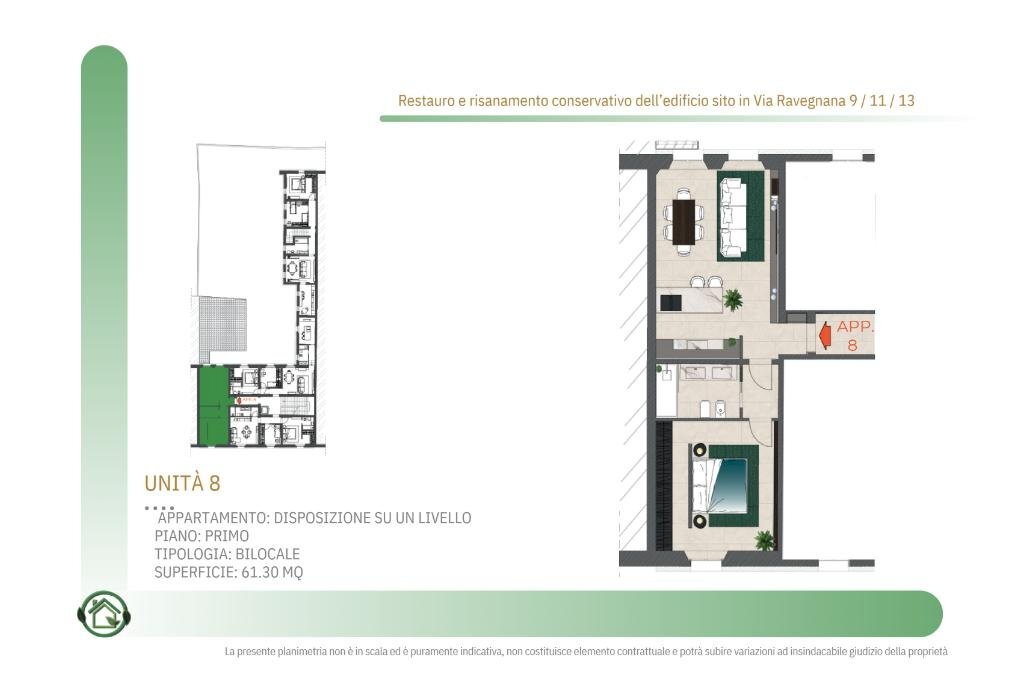 Two-room apartment Via Ravegnana, Forlì - floor plans 1