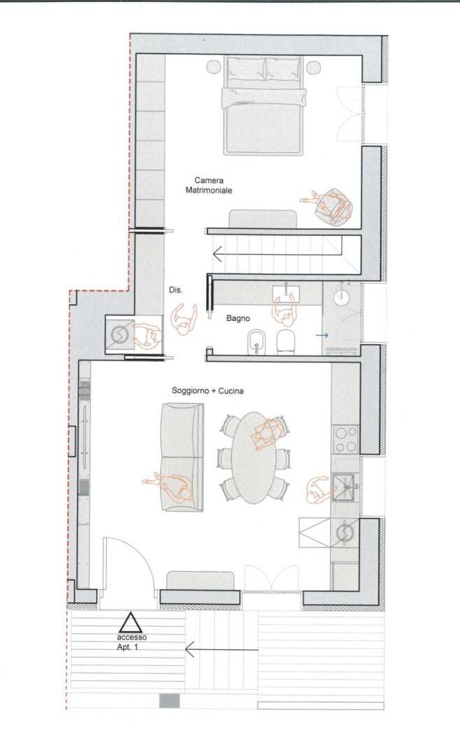 Two-room apartment Gallarate - floor plans 1