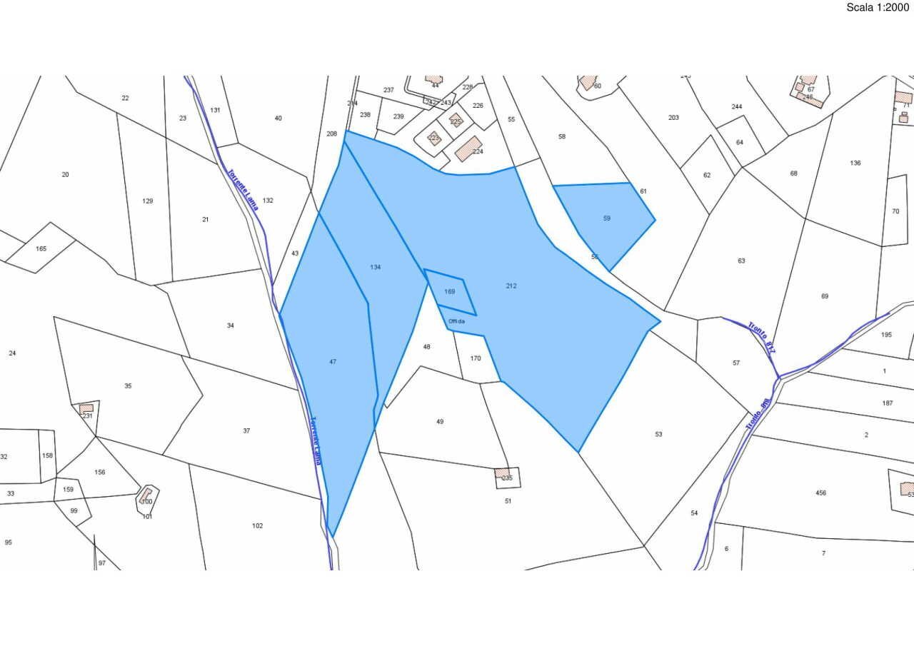 OFFIDA - TERRENO AGRICOLO CON ULIVETO E SEMINATIVO - Terreno agricolo Offida - planimetria 1