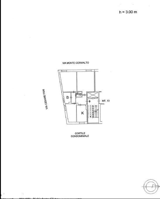 Trilocale via Cesare Fani, Roma - planimetria 1