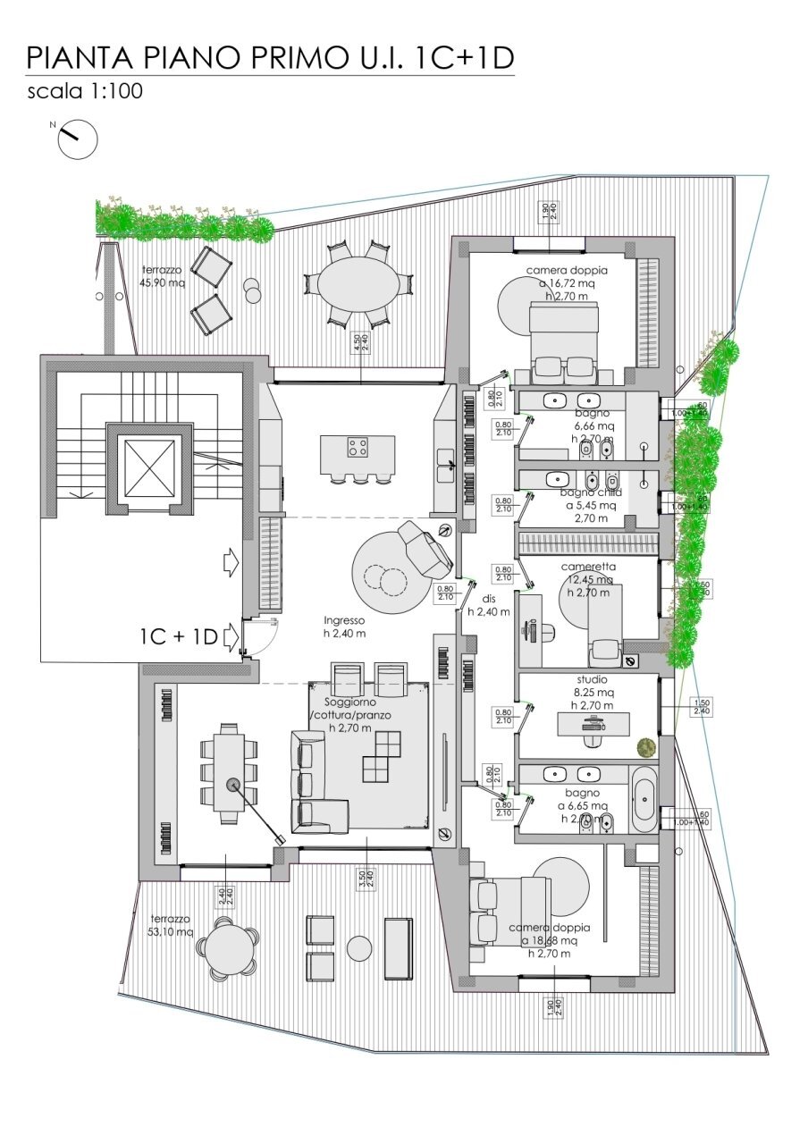 FUSIONE UI 1C + UI 1D - Apartment Via Muzio Clementi 10, Monza - floor plans 1