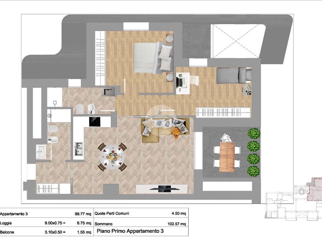 Three-room apartment Viale Tredici aviatori, Rimini - photo 3