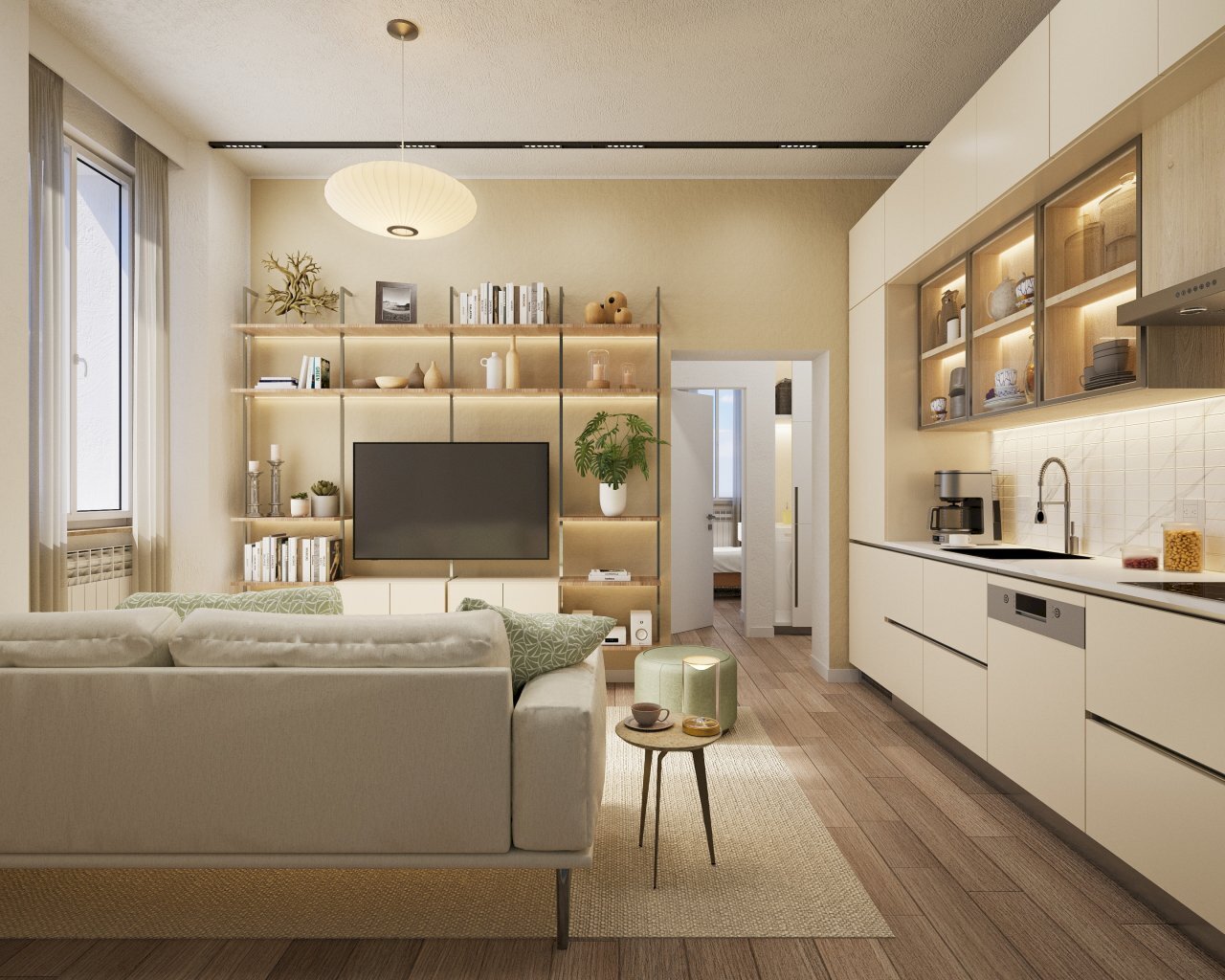 zona giorno - Bilocale Via Sirtori  1, Carate Brianza - foto 2