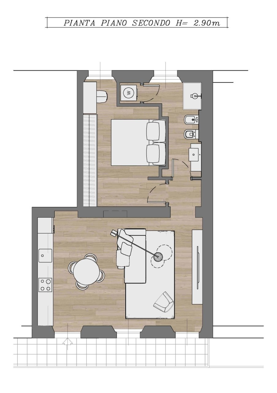 PIANTA DEFINITIVA - Bilocale Via Sirtori  1, Carate Brianza - planimetria 1
