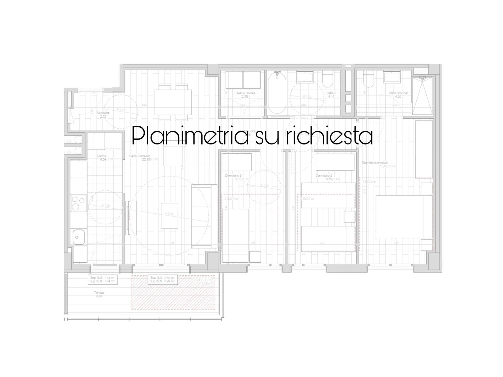Quadrilocale via Fontana, Milano - planimetria 1