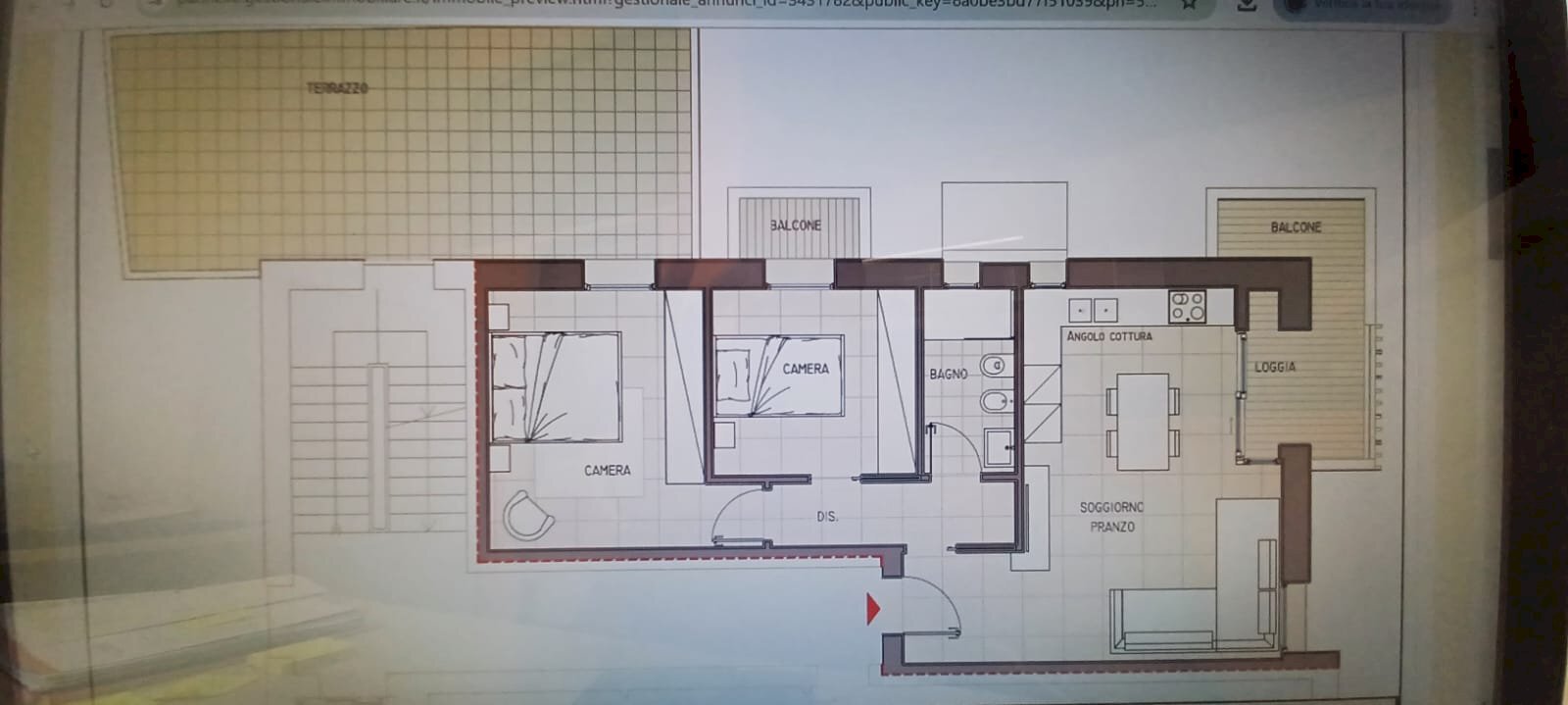 Trilocale via Litoranea Nord, Misano Adriatico - planimetria 1