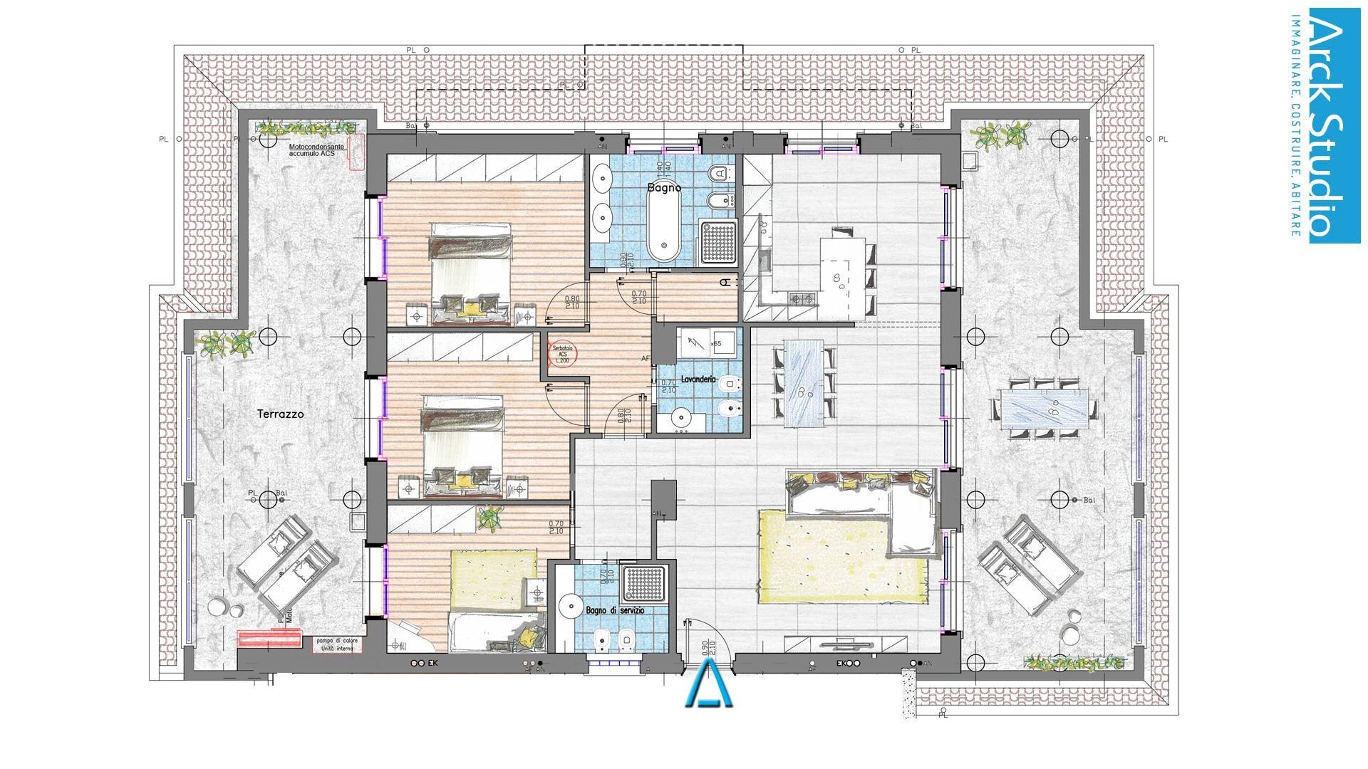 Attico via Santa Maria Goretti, 12, Inzago - planimetria 1