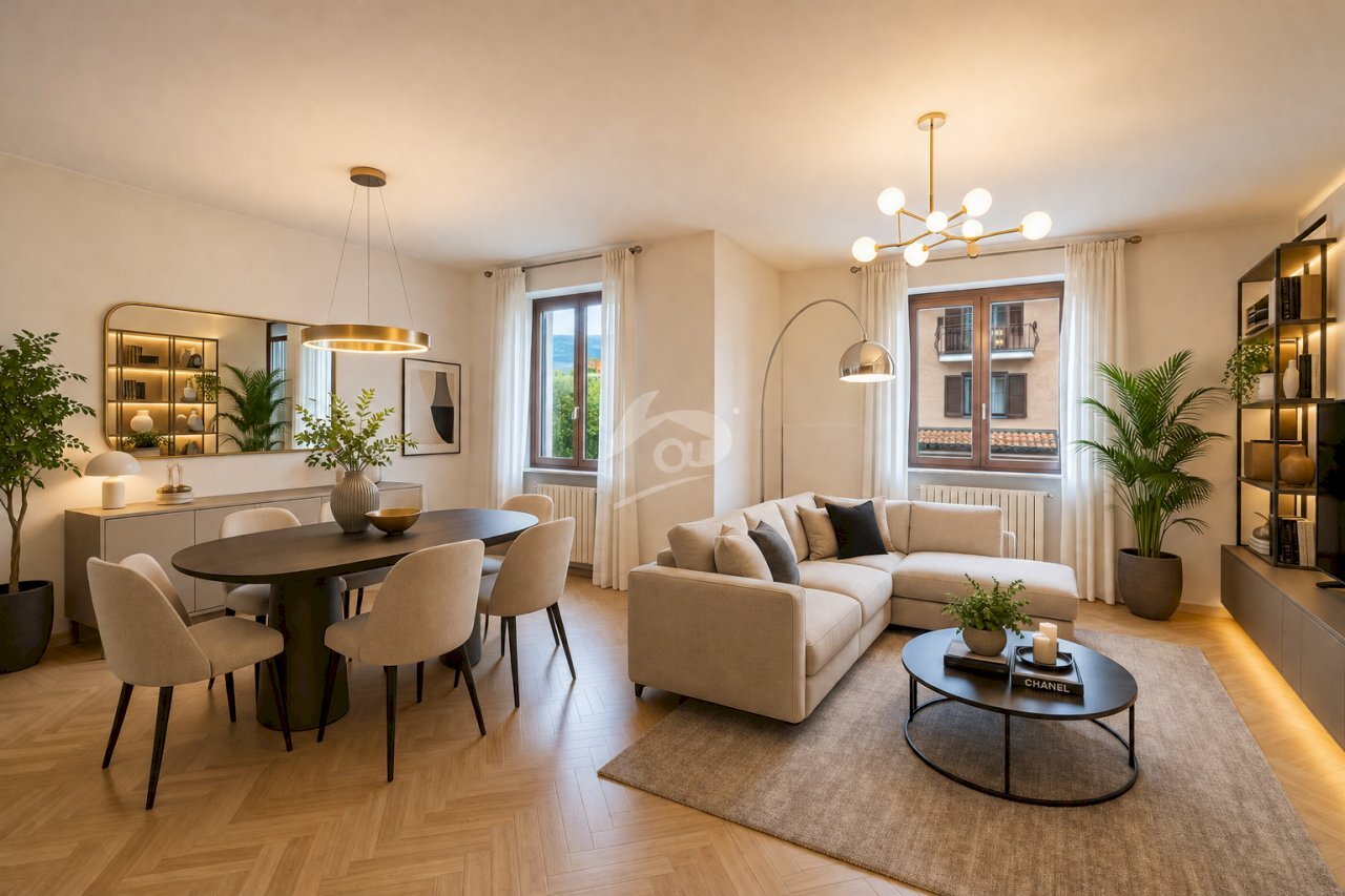 rendering soggiorno - Villa a Schiera Via E. Toti 6, Laveno-Mombello - foto 1
