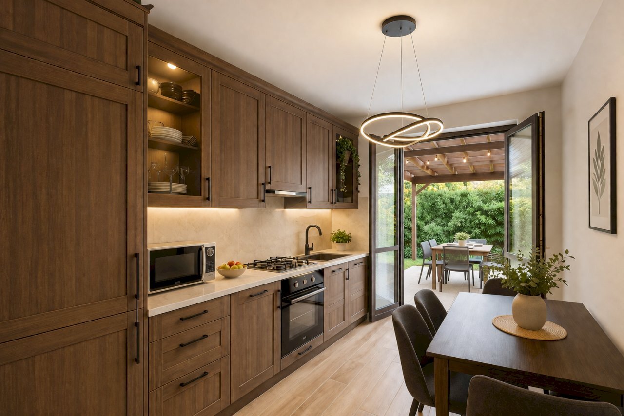rendering cucina - Villa a Schiera Via E. Toti 6, Laveno-Mombello - foto 3