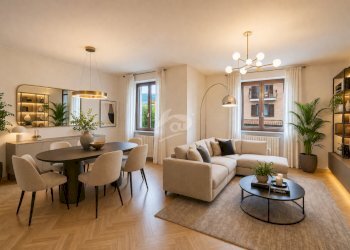 rendering soggiorno - Villa a Schiera Via E. Toti 6, Laveno-Mombello - foto 1