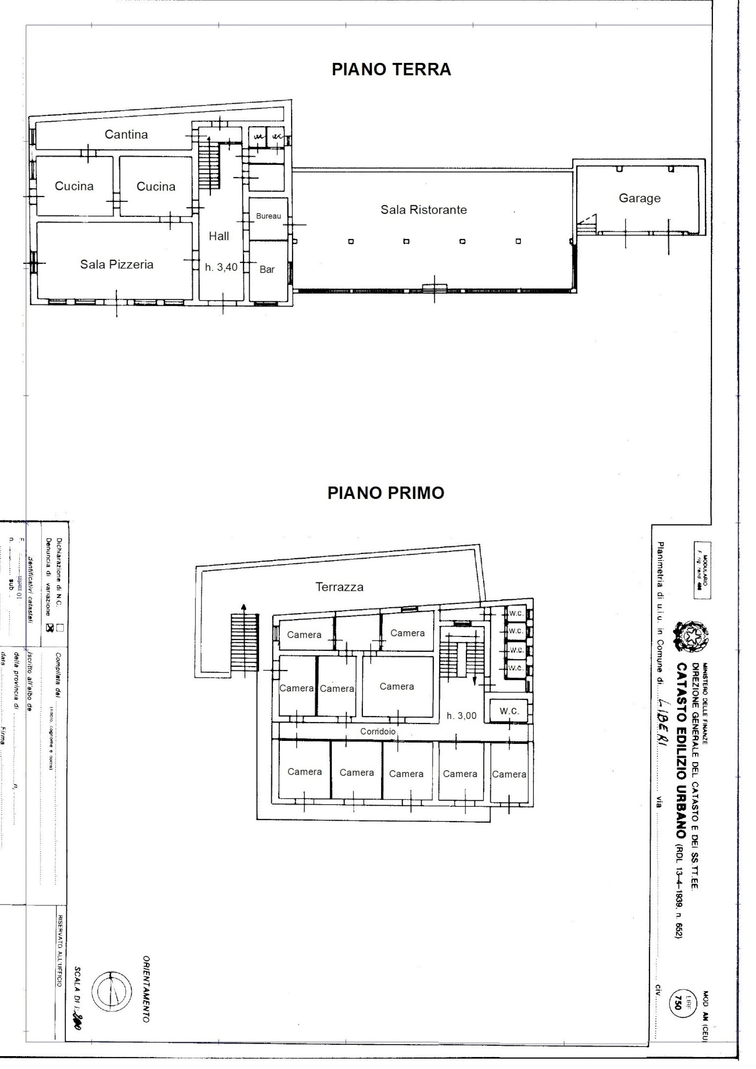 Hotel - Accommodation facility Via Villa, snc, hamlet Villa, Liberi - floor plans 1